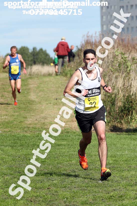 Senior mens relay 2019 Sunderland Harriers Open Cross Country. Photo:  David T. Hewitson/Sports for All Pics